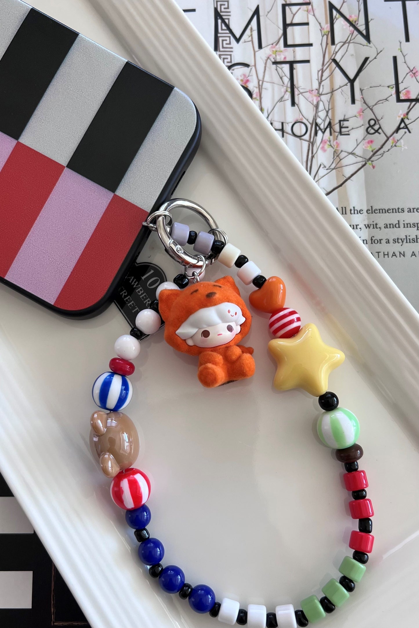 POP BEAN DIMOO Sitting Fox Phone Chain
