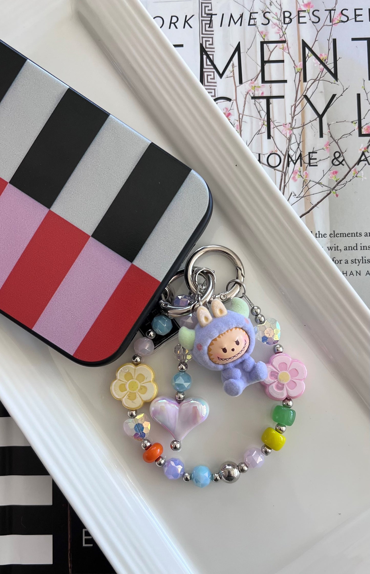 POP BEAN LABUBU Mini Monsters Phone Chain